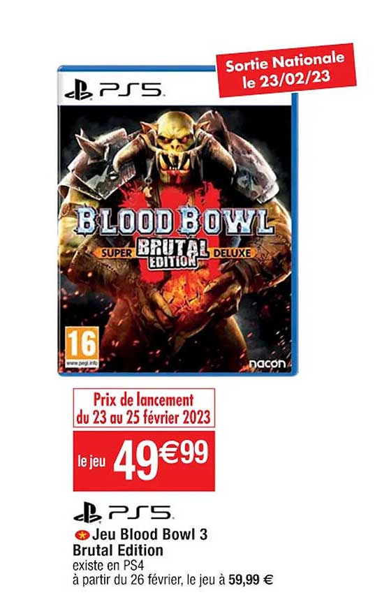 jeu blood bowl 3 brutal édition ps5