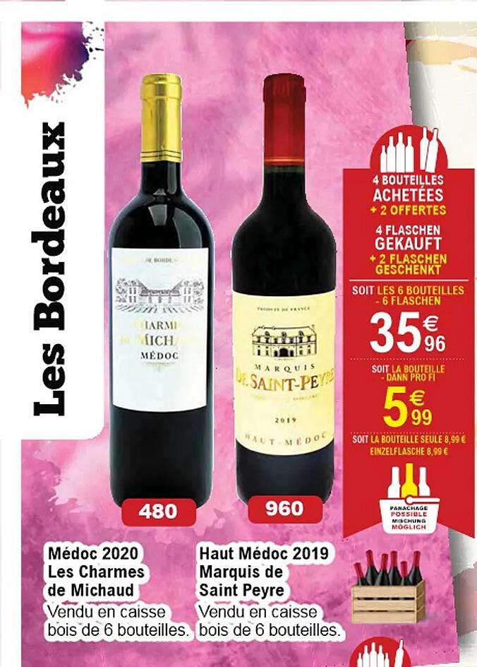 Médoc 2020 Les Charmes De Michaud, Haut Médoc 2019 Marquis De Saint Peyre