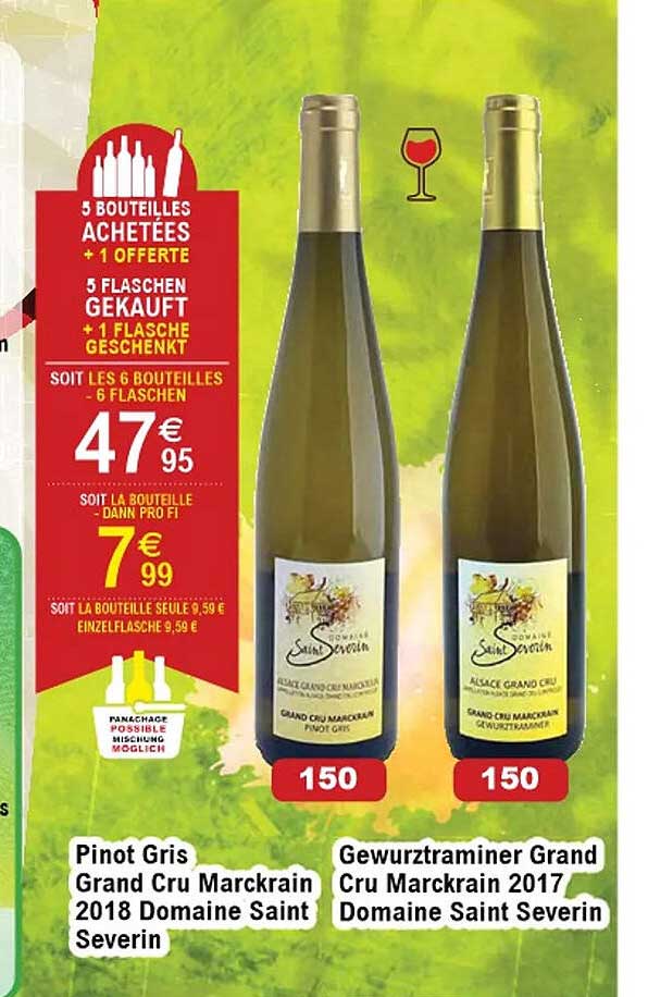 pinot gris grand cru marckrain 2018 domaine saint severin, gewurztraminer grand cru marckrain 2017 domaine saint severin