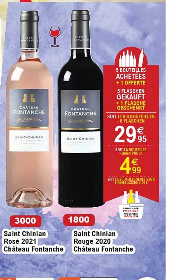 saint chinian rosé 2021 château fontanche, saint chinian rouge 2020 château fontanche