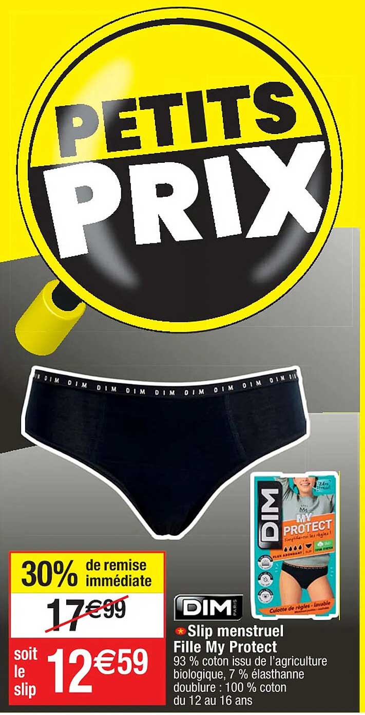 slip menstruel fille my protect dim paris