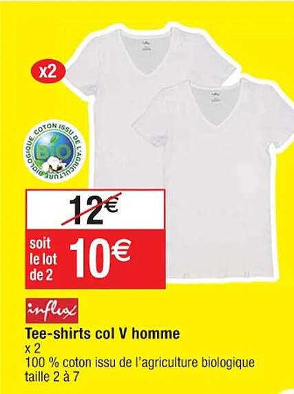 tee-shirts col v homme influx