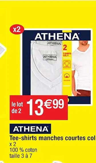 tee-shirts manches courtes col v athena