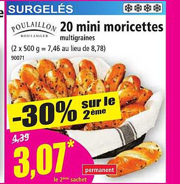 20 mini moricettes multigraines poulaillon boulanger