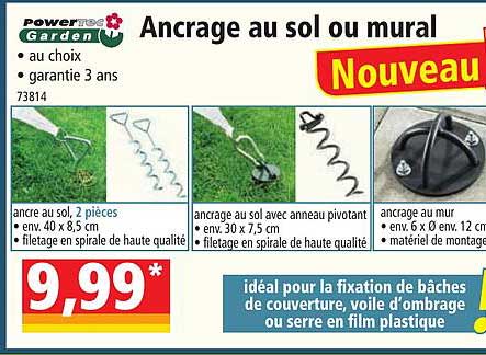 ancrage au sol ou mural powertec garden