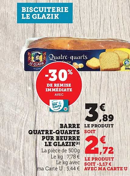 barre quatre-quarts pur beurre le glazik
