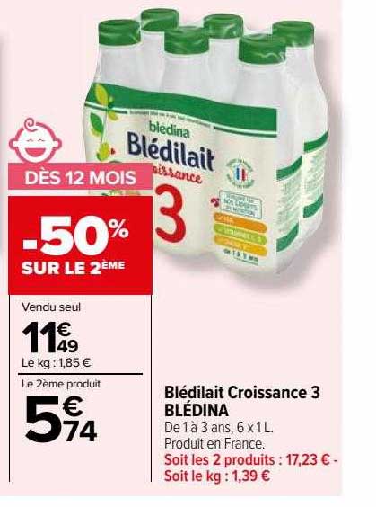 Blédilait Croissance 3 Blédina