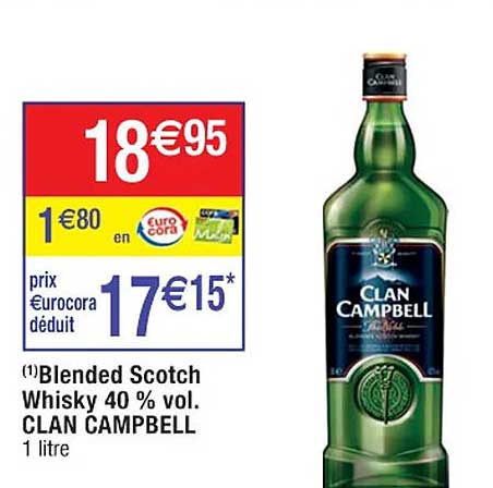 blended scotch whisky 40% vol. clan campbell