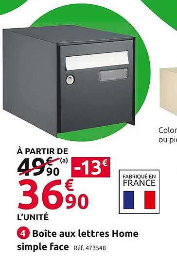 boîte aux lettes home simple face