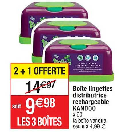 boîte lingettes distributrice rechargeable kandoo