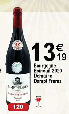 bourgogne épineuil 2020 domaine dampt frères