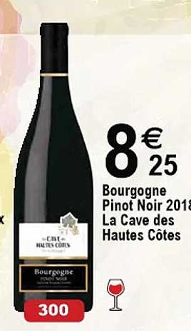 bourgogne pinot noir 2018 la cave des hautes côtes