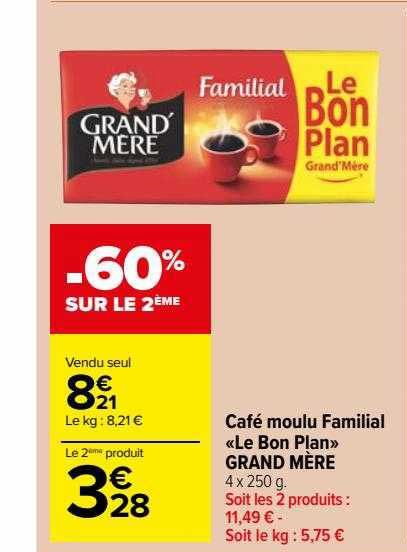 café moulu familial «le bon plan» grand mère