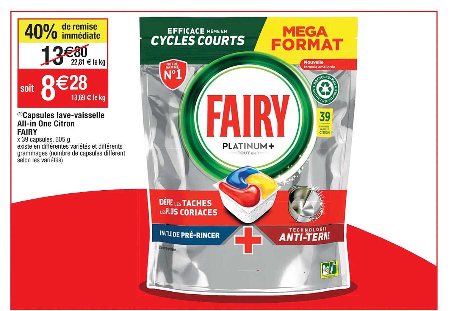 capsules lave-vaisselle all-in one citron fairy