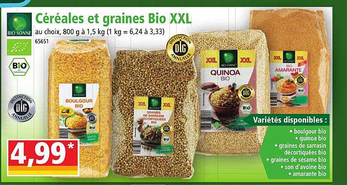 céréales et graines bio xxl bio sonne
