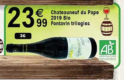 chateauneuf du pape 2019 bio fontavin trilogles