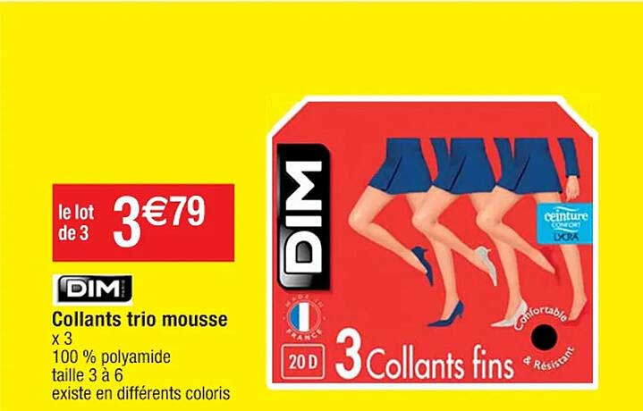 Collants Trio Mousse Dim Paris