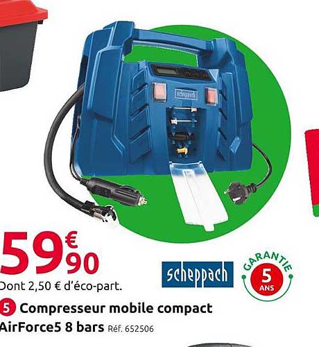 compresseur mobile compact airForce5 8 bars  scheppach