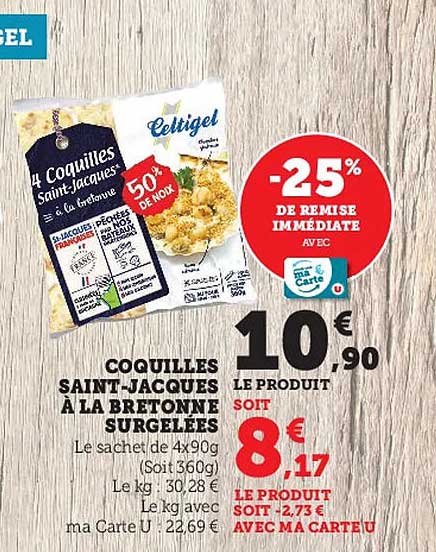 coquilles saint-jacques à la bretonne surgelées