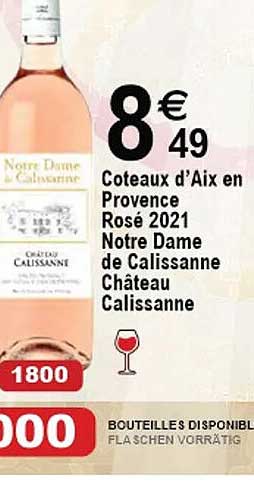 côteaux d'aix en provence rosé 2021 notre dame de calissanne château calissanne