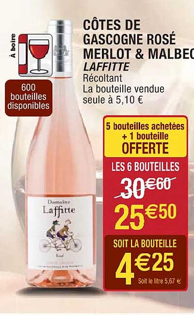 côtes de gascogne rosé merlot & malbec laffitte