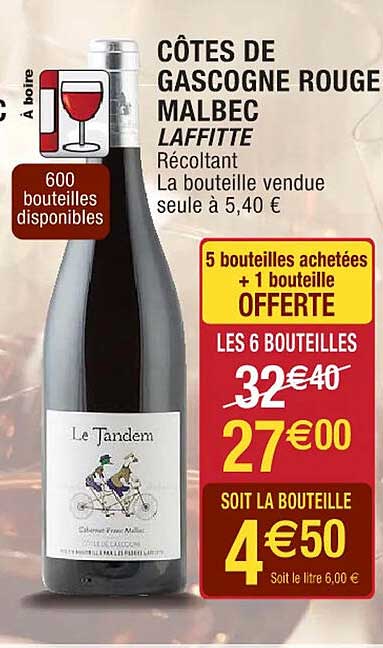 côtes de gascogne rouge malbec laffitte