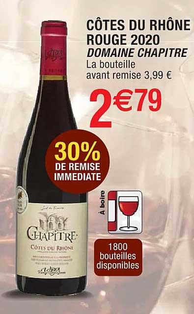 côtes du rhône rouge 2020 domaine chapitre