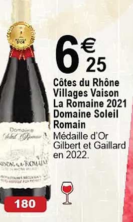Côtes Du Rhone Villages Vaison La Romaine 2021 Domaine Soleil Romain