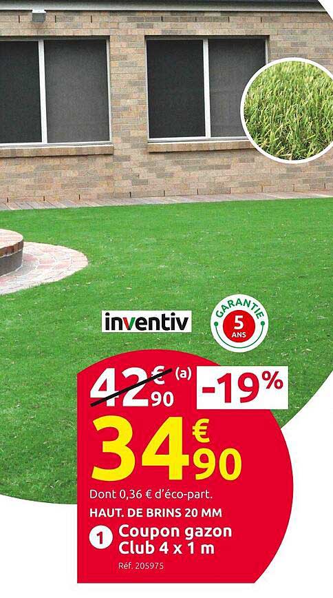 coupon gazon club 4 x 1 m