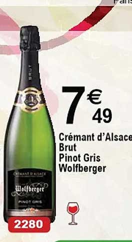 crémant d'alsace brut pinot gris wolfberger