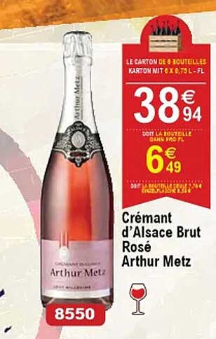 crémant d'alsace brut rosé arthur metz