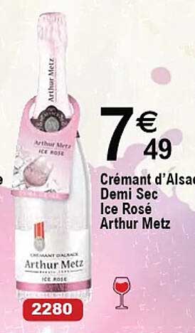 crémant d'alsace demi sec ice rosé arthur metz