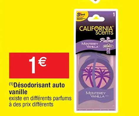 désodorisant auto vanille palms