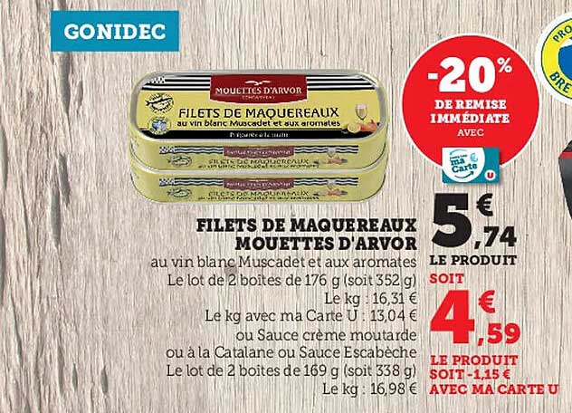 filets de maquereaux mouettes d'arvor