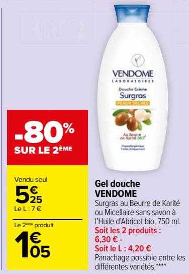 gel douche vendome