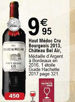 haut médoc cru bourgeois 2013, château bel air