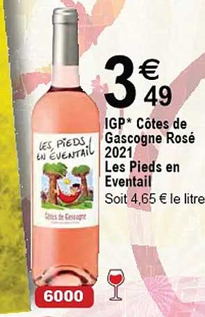 Igp Côtes De Gascogne Rosé 2021 Les Pieds En éventail