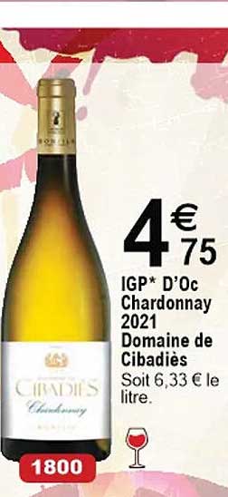 Igp D'oc Chardonnay 2021 Domaine De Cibadiès