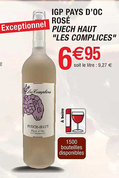 igp pays d'oc rosé puech haut "les complices"