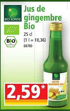 jus de gingembre bio bio sonne