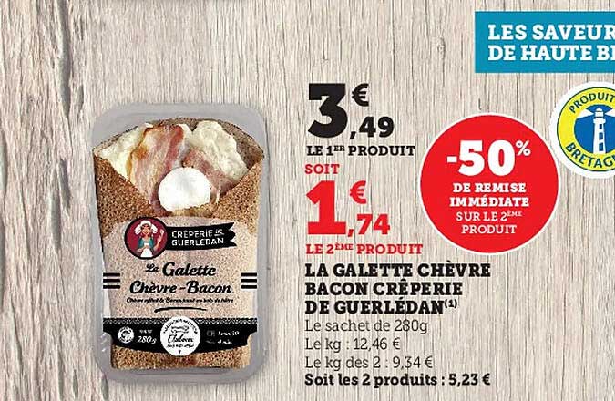 la galette chèvre bacon crêperie de guérlédan