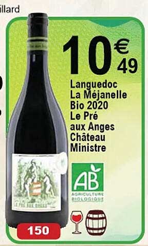 languedoc la méjanelle bio 2020 le pré aux anges château ministre
