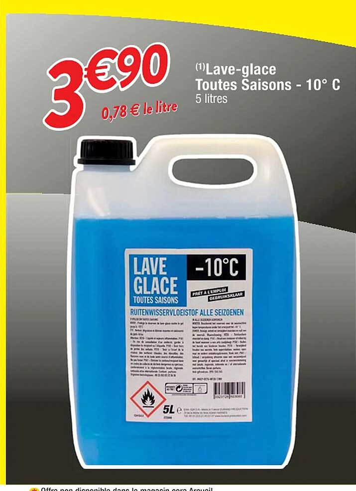 lave-glace toutes saisons -10°c