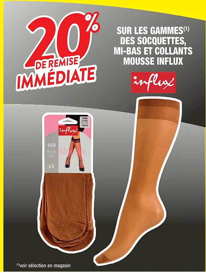 Les Gammes Des Socquettes, Mi-bas Et Collants Mousse Influx