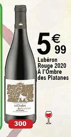 lubéron rouge 2020 à l'ombre des platanes