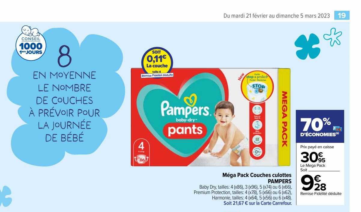 Méga Pack Couches Culottes Pampers