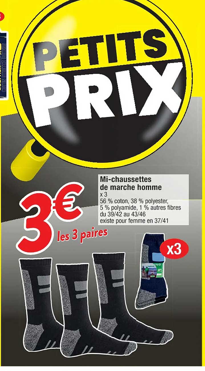 mi-chaussettes de marche homme