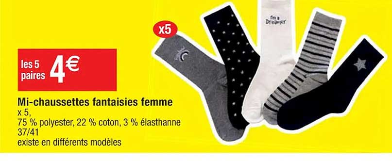 mi-chaussettes fantaisies femme
