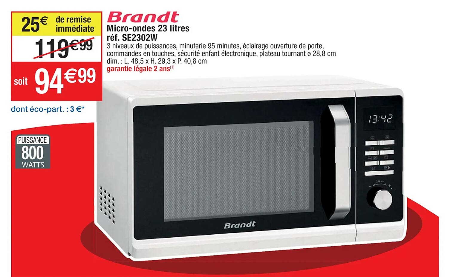 micro-ondes 23 litres brandt
