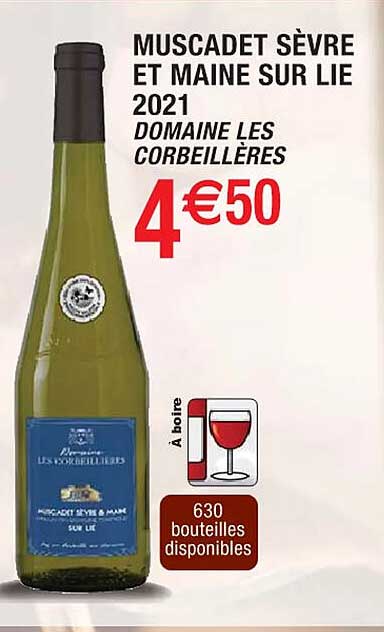 muscadet sèvre et maine sur lie 2021 domaine les corbeillères